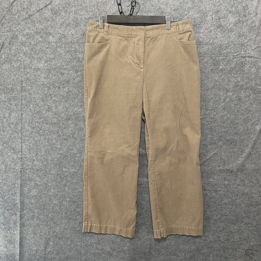 Talbots Signature Corduroy Pants Womens 14P‎ Beige Pockets Stretch